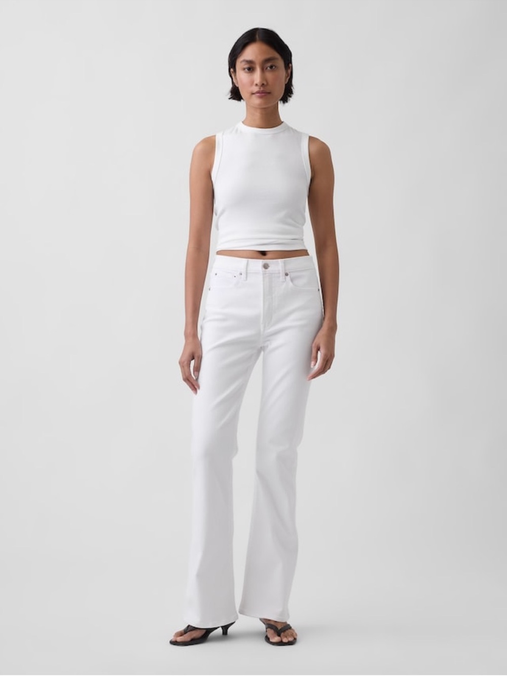 GAP White High-Rise Flare Jeans